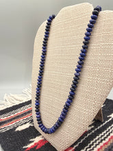 Load image into Gallery viewer, LAPIS LAZULI 8MM RONDELLE BEADED NECKLACE - 20" LONG