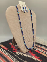 Load image into Gallery viewer, LAPIS LAZULI & TURQUOISE BEADED NECKLACE & EARRINGS - 6MM