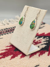 Load image into Gallery viewer, GREEN COPPER TURQUOISE EARRINGS - TEARDROP