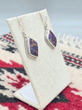 Load image into Gallery viewer, PURPLE COPPER TURQUOISE EARRINGS - GEOMETRIC