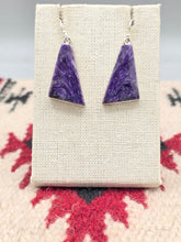 Load image into Gallery viewer, CHAROITE EARRINGS - GEOMETRIC