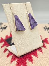 Load image into Gallery viewer, CHAROITE EARRINGS - GEOMETRIC