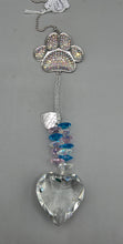 Load image into Gallery viewer, DOG PAW with HEART CRYSTAL SUNCATCHER