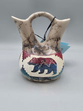 Load image into Gallery viewer, HORSEHAIR WEDDING VASE WITH BEAR - AMBER WILLIE