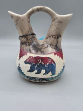 Load image into Gallery viewer, HORSEHAIR WEDDING VASE WITH BEAR - AMBER WILLIE