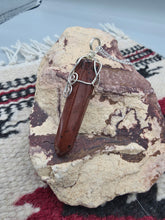 Load image into Gallery viewer, RED JASPER WRAPPED CRYSTAL POINT NECKLACE