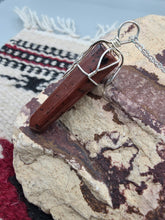 Load image into Gallery viewer, RED JASPER WRAPPED CRYSTAL POINT NECKLACE