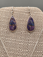 Load image into Gallery viewer, PURPLE COPPER TURQUOISE PENDANT & EARRING SET - TEARDROP