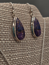 Load image into Gallery viewer, PURPLE COPPER TURQUOISE PENDANT & EARRING SET - TEARDROP
