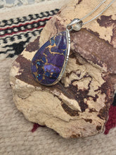 Load image into Gallery viewer, PURPLE COPPER TURQUOISE PENDANT & EARRING SET - TEARDROP