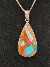 Load image into Gallery viewer, TURQUOISE & SPINY OYSTER SHELL NECKLACE & EARRINGS - TEARDROP