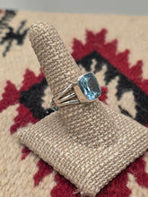 Load image into Gallery viewer, BLUE TOPAZ RING - RECTANGULAR- SIZE 8.5