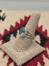 Load image into Gallery viewer, BLUE TOPAZ RING - RECTANGULAR- SIZE 8.5