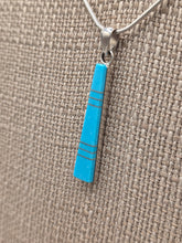 Load image into Gallery viewer, TURQUOISE INLAY PENDANT- ZUNI- MADARRAL KALLESTEWA