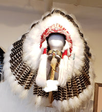 Load image into Gallery viewer, BARRED TURKEY FEATHER BONNET