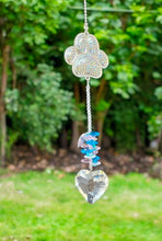 Load image into Gallery viewer, DOG PAW with HEART CRYSTAL SUNCATCHER