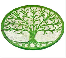 Load image into Gallery viewer, TREE OF LIFE CARVED PLATE/BOWL BURNER - GREEN
