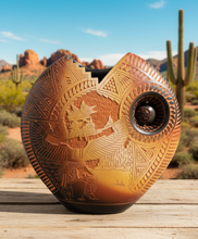 Load image into Gallery viewer, ACOMA ETCHWARE EAGLE DANCER KACHINA PILLOW POT POTTERY - DIANE ARAGON #2