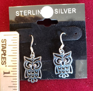 OWLS EARRINGS  - STERLING SILVER