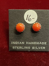 Load image into Gallery viewer, CORAL MINI POST STYLE EARRINGS