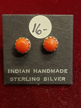 Load image into Gallery viewer, CORAL MINI POST STYLE EARRINGS