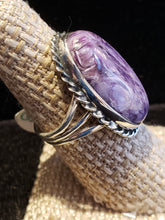Load image into Gallery viewer, CHAROITE RING - SIZE 8 - OVAL SHAPED
