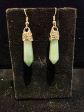 Load image into Gallery viewer, CRYSTAL POINT EARRINGS  - AVENTURINE

