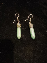 Load image into Gallery viewer, CRYSTAL POINT EARRINGS  - AVENTURINE
