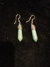 Load image into Gallery viewer, CRYSTAL POINT EARRINGS  - AVENTURINE