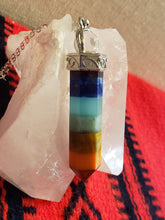 Load image into Gallery viewer, CHAKRA POINT NECKLACE  - 24" Silver Plated Chain