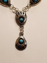 Load image into Gallery viewer, TURQUOISE BEAR PAW NECKLACE & EARRINGS- LETA PARKER