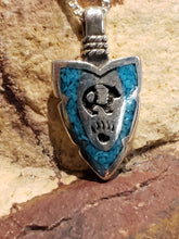 Load image into Gallery viewer, TURQUOISE CHIP INLAY ARROWHEAD PENDANT- SMALL - Wolf, Eagle or Bear
