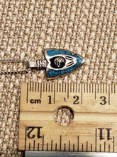 Load image into Gallery viewer, TURQUOISE CHIP INLAY ARROWHEAD PENDANT- SMALL - Wolf, Eagle or Bear