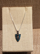 Load image into Gallery viewer, TURQUOISE CHIP INLAY ARROWHEAD PENDANT- SMALL - Wolf, Eagle or Bear