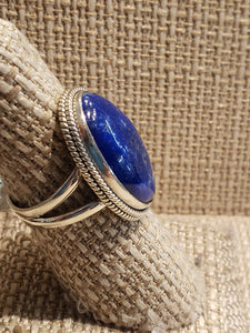 LAPIS RING - SIZE 7.5 - OVAL SHAPED