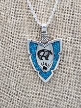 Load image into Gallery viewer, LARGE TURQUOISE CHIP INLAY ARROWHEAD FEATURING BEAR