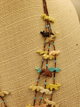 Load image into Gallery viewer, HANDCARVED NAVAJO EAGLE FETISH NECKLACE - 3 STRAND