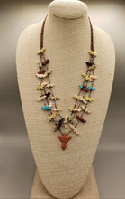Load image into Gallery viewer, HANDCARVED NAVAJO EAGLE FETISH NECKLACE - 3 STRAND