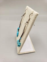 Load image into Gallery viewer, TURQUOISE FETISH WOLF EARRINGS - NAVAJO - RUNNING BEAR