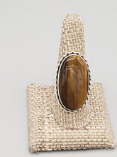 Load image into Gallery viewer, TIGER EYE RING - SIZE 10 - OVAL SHAPED