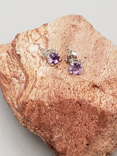 Load image into Gallery viewer, AMETHYST MINI POST EARRINGS - 5 mm ROUND