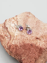 Load image into Gallery viewer, AMETHYST MINI POST EARRINGS - 5 mm ROUND
