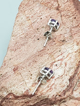 Load image into Gallery viewer, AMETHYST MINI POST EARRINGS - 5 mm ROUND