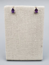 Load image into Gallery viewer, AMETHYST MINI POST EARRINGS - 5 mm x 7 mm TEARDROP