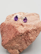 Load image into Gallery viewer, AMETHYST MINI POST EARRINGS - 5 mm x 7 mm TEARDROP