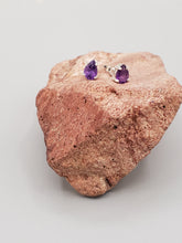 Load image into Gallery viewer, AMETHYST MINI POST EARRINGS - 5 mm x 7 mm TEARDROP