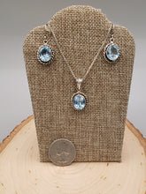 Load image into Gallery viewer, BLUE TOPAZ NECKLACE & EARRINGS SET - OVAL