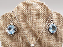 Load image into Gallery viewer, BLUE TOPAZ NECKLACE & EARRINGS SET - OVAL