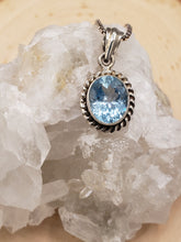 Load image into Gallery viewer, BLUE TOPAZ NECKLACE & EARRINGS SET - OVAL