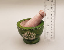 Load image into Gallery viewer, TREE OF LIFE  MORTAR &amp; PESTLE - GREEN SOAPSTONE
